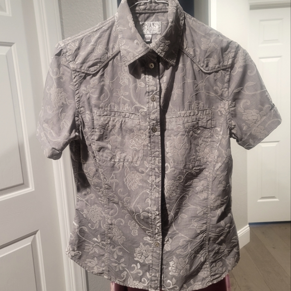 Ryan Micheal silk blend button down shirt